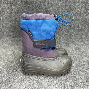 Columbia Powderbug Plus II Boots Boys Size 9 Blue Waterproof Outdoor Warm Winter